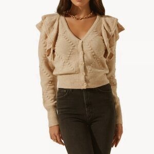 ASTR The Label Cardigan Sweater VNeckline Size Medium EUC